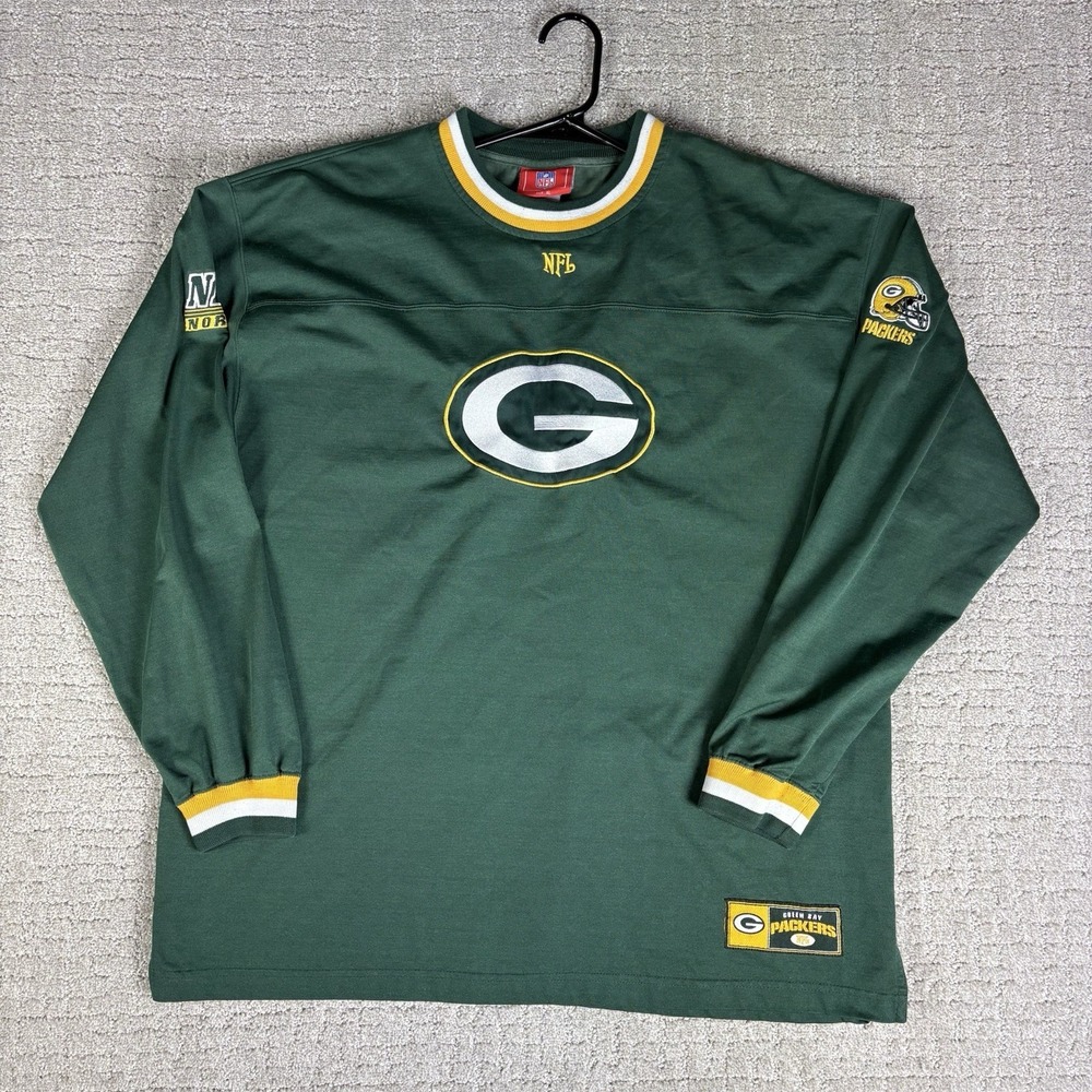 Green Bay Packers Heavy Banding NFL Embroidered Green Sweatshirt Size XL